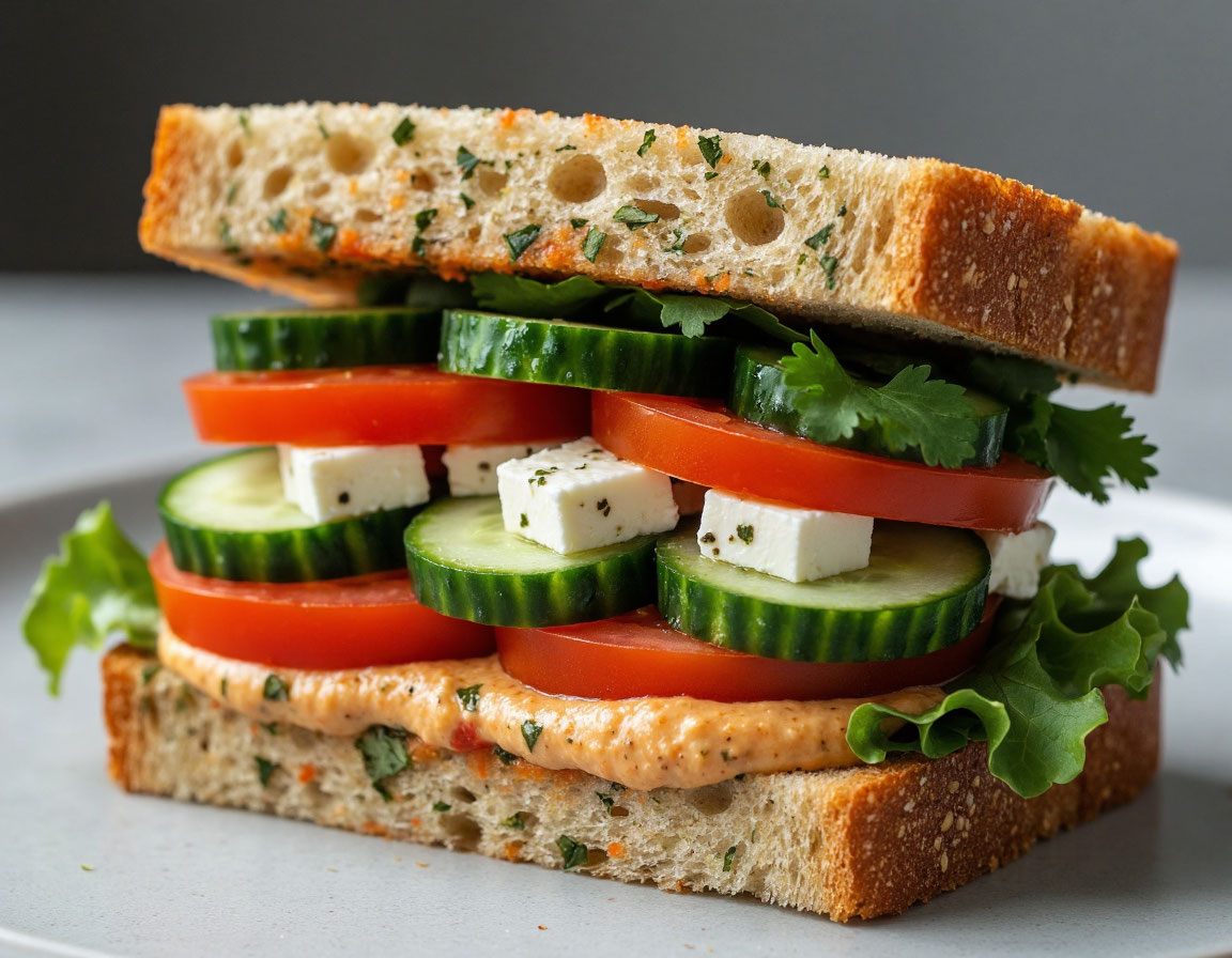 Mediterranean Veggie Sandwich
